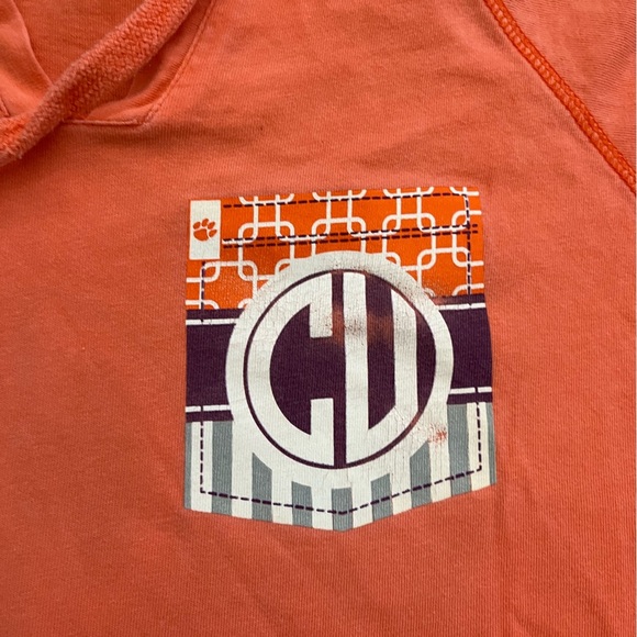 Pressbox Clemson Orange Long Sleeve Hooded Tee Shirt - Picture 3 of 6